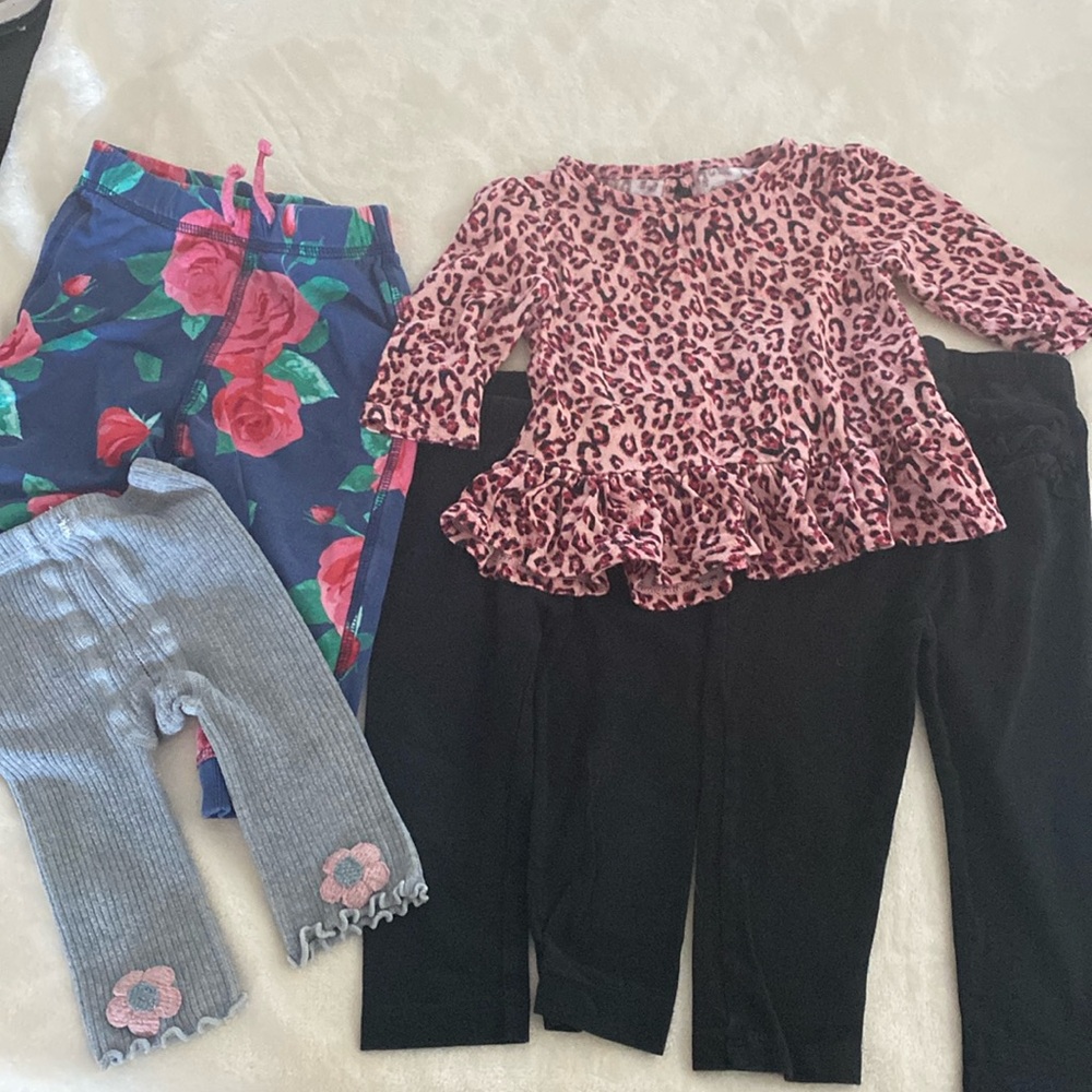 3 pants, 1 top and 1 cropped pants